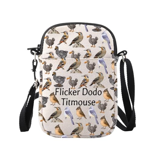 WUSUANED Funny Birds Crossbody Bag Birdwatcher Gift Flicker Dodo Meisen Tasche für Vogelliebhaber, Flicker Dodo Titmouse Bag von WUSUANED