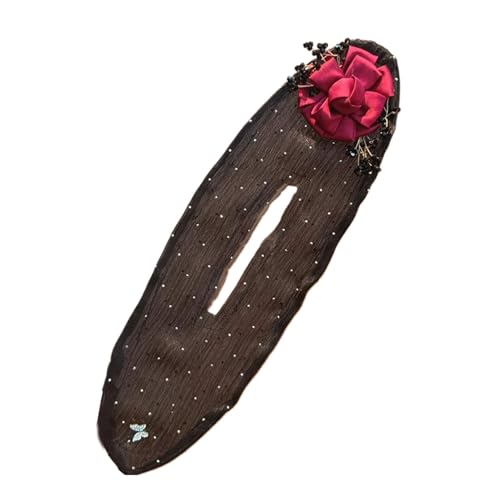 WUUISDNX Einzigartiges Haarwerkzeug für Frauen, Mesh, nicht leicht zu lösende Haarsträhnen, Haargummi und Haarnadel für Frauen, Gaze Haar Accessoire, Rot von WUUISDNX