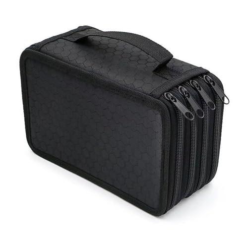 WUUISDNX Großes, süßes Schreibwarenset mit 72 Lagen, stilvoller Organizer, Stiftetasche, praktisches Kunst Schulmaterial, süßes Schulmaterial, Schwarz von WUUISDNX