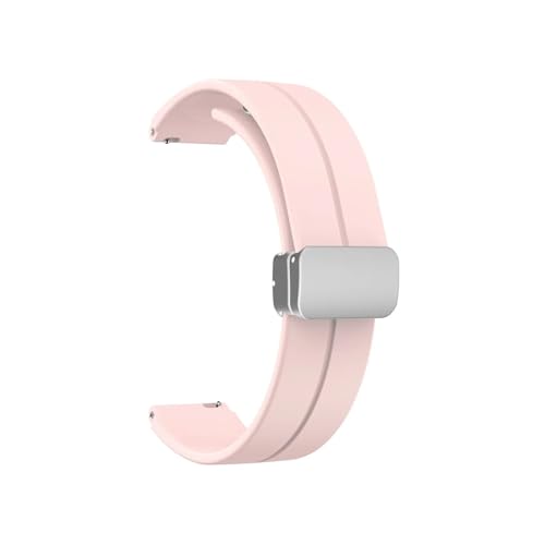 16mm 18mm Silikonarmband for Huawei Talkband B3 B5 B6 B7 Armband Magnetverschluss Armband for Huawei Watch Fit Mini Band, for Garmin (Color : Pink, Size : 18MM_BLACK CLASP) von WUURAA