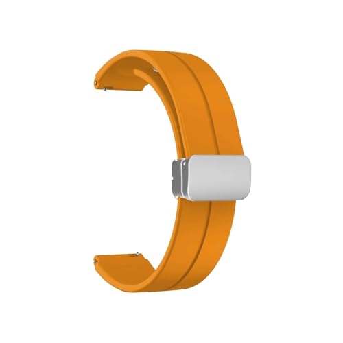 16mm 18mm Silikonarmband for Huawei Talkband B3 B5 B6 B7 Armband Magnetverschluss Armband for Huawei Watch Fit Mini Band, for Garmin (Color : Yellow, Size : 16MM_BLACK CLASP) von WUURAA
