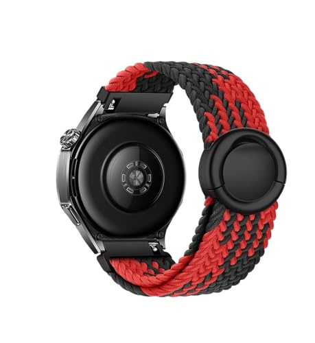 18/20/22mm Nylonarmband for Samsung Watch 7 6 5 4 Armband for Huawei Watch GT4 5 41mm 46mm GT5 Pro 42mm Armband ersetzen(Z black red,22mm) von WUURAA