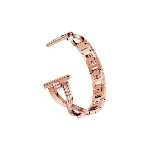 18 mm/22 mm Metall-Diamantarmband. Passend for Huawei B5, for andere Uhren (Color : Rose gold, Size : 22MM) von WUURAA