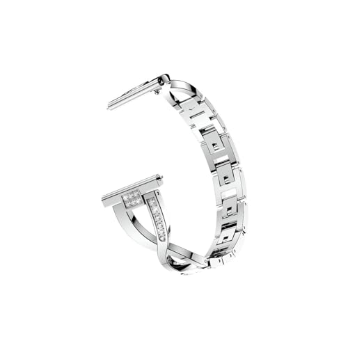 18 mm/22 mm Metall-Diamantarmband. Passend for Huawei B5, for andere Uhren (Color : Silver, Size : 22MM) von WUURAA