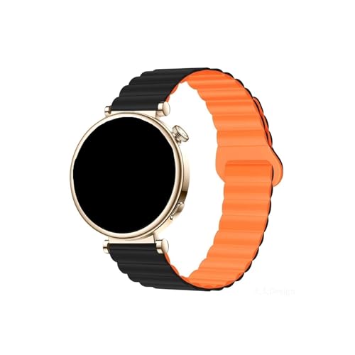 18 mm Silikonarmband for Huawei Watch GT 4 41 mm Uhrenarmband. Ersetzen Sie das Armband (Color : Blakc orange, Size : 18mm Universal) von WUURAA