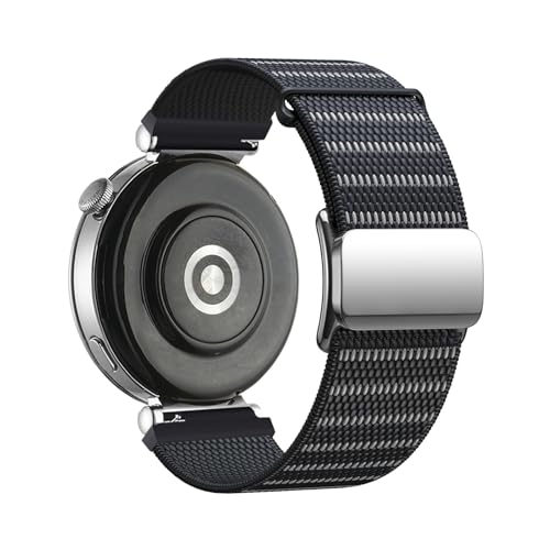 18 mm reflektierendes Nylon-Webarmband for Huawei Watch GT5Pro 42 mm GT5 GT4 41 mm Ersatzarmband(Black,For GT4 41MM) von WUURAA