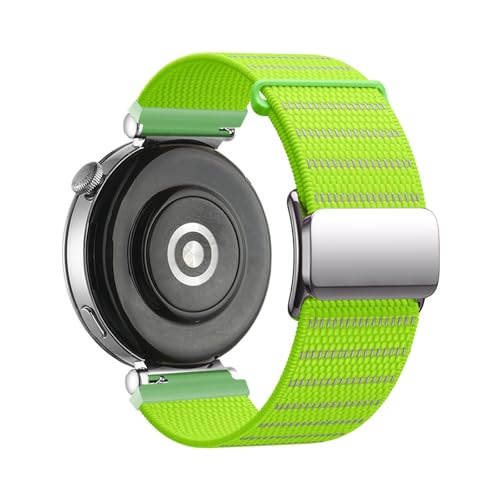 18 mm reflektierendes Nylon-Webarmband for Huawei Watch GT5Pro 42 mm GT5 GT4 41 mm Ersatzarmband(Green,For GT5 Pro 42MM) von WUURAA