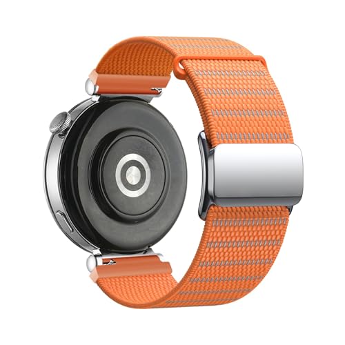 18 mm reflektierendes Nylon-Webarmband for Huawei Watch GT5Pro 42 mm GT5 GT4 41 mm Ersatzarmband(Orange,For GT4 41MM) von WUURAA