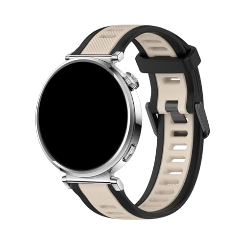 18 mm zweifarbiges Silikonarmband for Huawei Watch GT5/4 41 mm Sportarmband for GT5Pro 42 mm atmungsaktives Armband(Black starlight,For GT5 41mm) von WUURAA