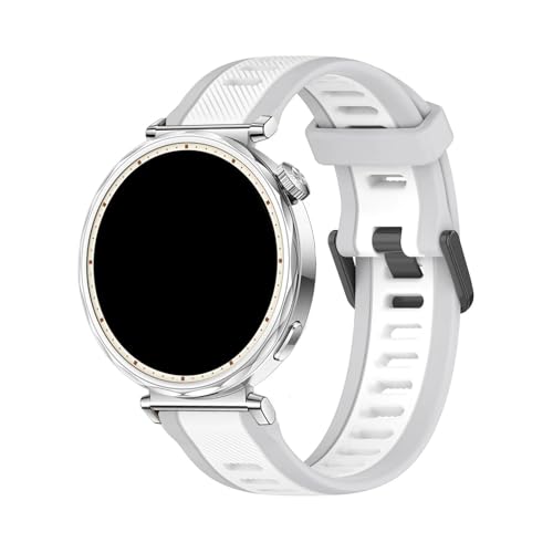 18 mm zweifarbiges Silikonarmband for Huawei Watch GT5/4 41 mm Sportarmband for GT5Pro 42 mm atmungsaktives Armband(Grey white,18mm width) von WUURAA