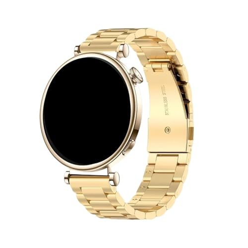 18mm Edelstahlarmband for Huawei Watch GT5 GT4 41mm Armband for Watch GT5 Pro 42mm Metallarmband(Gold A,18mm Width) von WUURAA