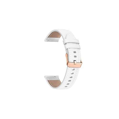 18mm Lederband for Huawei Uhr GT 4 41mm Uhr Bands for Garmin Venu 2S 3S/vivoactive 4S 3S Armband Armband Ersatz (Color : White, Size : 18mm Universal) von WUURAA