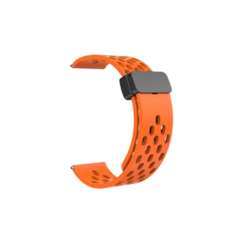 20/22 mm Silikonarmband for Samsung Galaxy Watch 4 5 Pro 40 mm 44 mm 45 mm 42/46 mm Armband for Huawei GT2/3 Pro Band (Color : Orange, Size : 20mm) von WUURAA