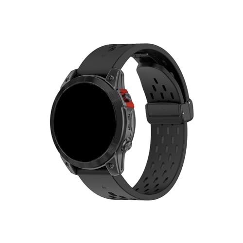 20 22 26mm for Garmin Fenix ​​7XPro Silikon Quick Release Strap Gürtel for Fenix5 5X 5SPlus 6 6X 6SPro Uhr Band Instinct Armband (Color : Black, Size : 20mm) von WUURAA