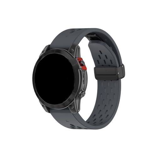 20 22 26mm for Garmin Fenix ​​7XPro Silikon Quick Release Strap Gürtel for Fenix5 5X 5SPlus 6 6X 6SPro Uhr Band Instinct Armband (Color : Dark gray, Size : 20mm) von WUURAA