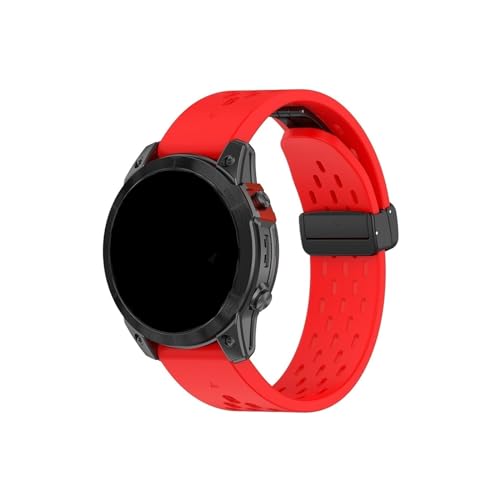 20 22 26mm for Garmin Fenix ​​7XPro Silikon Quick Release Strap Gürtel for Fenix5 5X 5SPlus 6 6X 6SPro Uhr Band Instinct Armband (Color : Red, Size : 20mm) von WUURAA