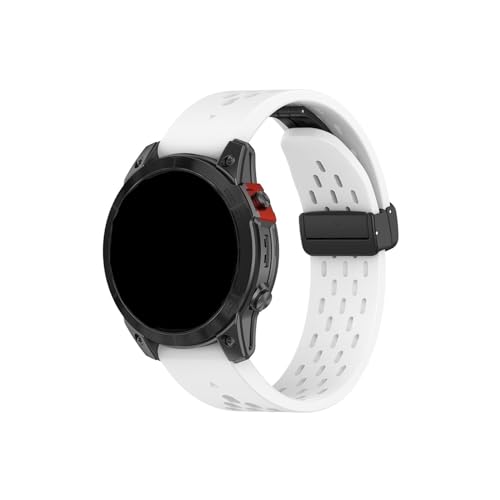 20 22 26mm for Garmin Fenix ​​7XPro Silikon Quick Release Strap Gürtel for Fenix5 5X 5SPlus 6 6X 6SPro Uhr Band Instinct Armband (Color : White, Size : 20mm Fenix7S 7SPro) von WUURAA