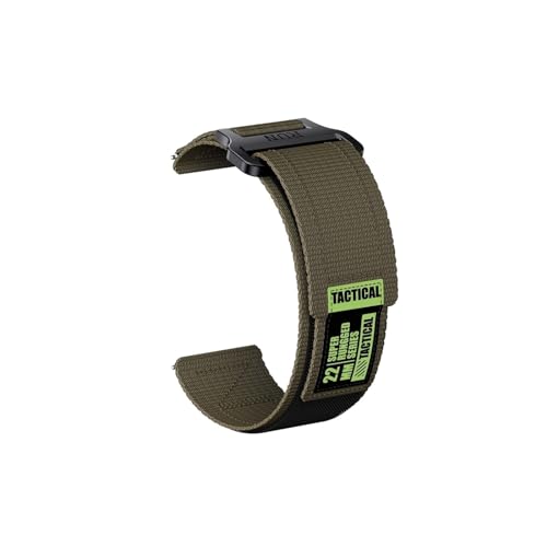 20 22mm Easy Fit Strap for Garmin Forerunner 255/265/965 Armband for Active/Vivoactive 4 Armband Venu universal Band Gürtel (Color : Army green, Size : For Garmin Active) von WUURAA