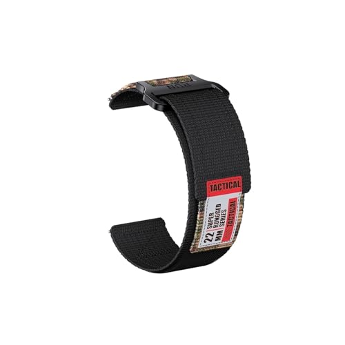 20 22mm Easy Fit Strap for Garmin Forerunner 255/265/965 Armband for Active/Vivoactive 4 Armband Venu universal Band Gürtel (Color : Black camo, Size : For Forerunner 158) von WUURAA