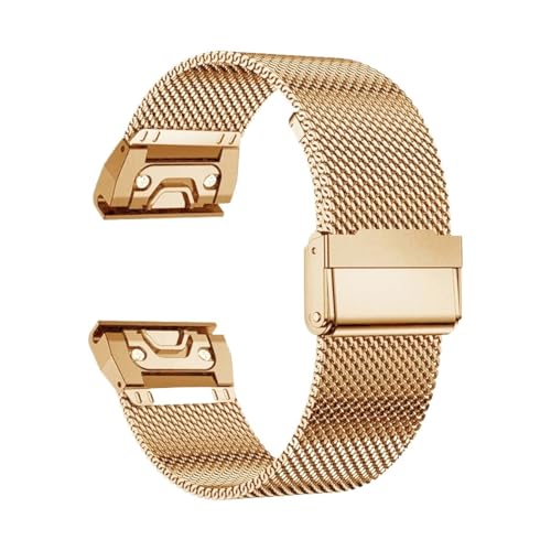 20 mm 22 mm 26 mm Metall-Milanese-Armband, for Garmin Fenix ​​E 8 7 Pro 7X 6 6X 5X 5Plus Quick Fit Edelstahl-Armband(Rose gold,20mm(Fenix 8 43MM)) von WUURAA