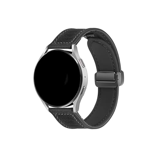 20 mm 22 mm Band Leder for Samsung Galaxy Watch5 Pro 45 mm Watch 4 6 Classic 42 mm 46 mm for Huawei GT4 3 2 3 Magnetschnallenarmband (Color : Black, Size : For Huawei gt 2 46mm) von WUURAA