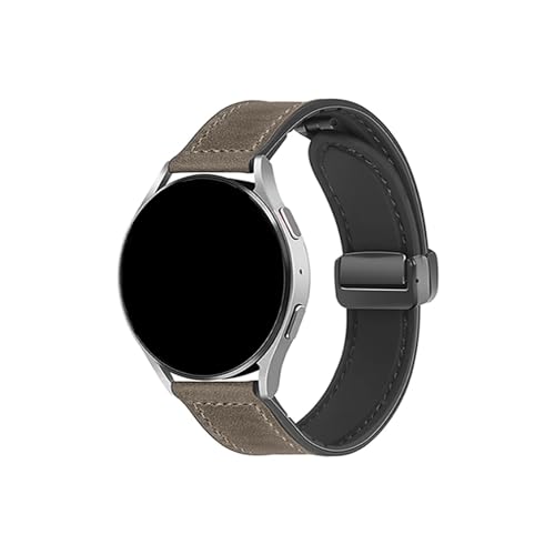 20 mm 22 mm Band Leder for Samsung Galaxy Watch5 Pro 45 mm Watch 4 6 Classic 42 mm 46 mm for Huawei GT4 3 2 3 Magnetschnallenarmband (Color : Grey Brown, Size : For Galaxy 6 4 Classic) von WUURAA