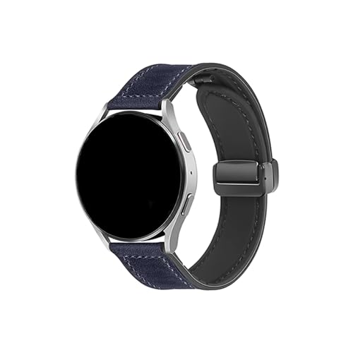 20 mm 22 mm Band Leder for Samsung Galaxy Watch5 Pro 45 mm Watch 4 6 Classic 42 mm 46 mm for Huawei GT4 3 2 3 Magnetschnallenarmband (Color : Midnight blue, Size : 20mm) von WUURAA
