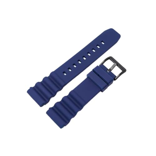 20 mm 22 mm Silikonarmband passend for Seiko SKX007 SRP777J1 CITIZEN Tauchsport-Uhrenarmband Universal-Armbandarmband (Color : Royal blue black, Size : 20mm) von WUURAA