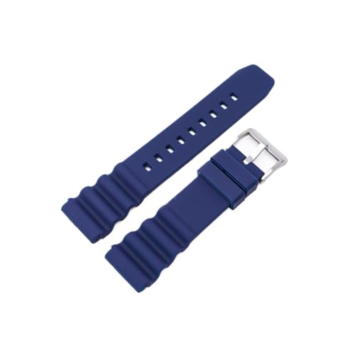 20 mm 22 mm Silikonarmband passend for Seiko SKX007 SRP777J1 CITIZEN Tauchsport-Uhrenarmband Universal-Armbandarmband (Color : Royal blue silver, Size : 20mm) von WUURAA