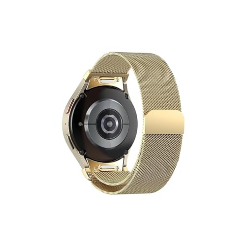 20 mm Band for Samsung Galaxy Uhr 6/5/4/klassisch/Pro 45 mm 44 mm 40 mm 43 mm 47 mm keine Lücken Metallarmband Correa Galaxy Uhr 6 Armband (Color : Gold, Size : For Galaxy Watch4 40mm) von WUURAA