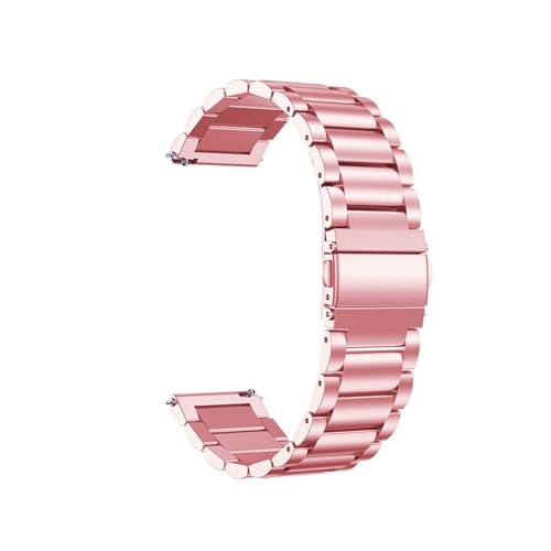 20 mm Edelstahlarmband, passend for Huami Amazfit Bip 3 US Lite Pro GTR, 42 mm Mini-Uhrenarmbandschlaufe, passend for GTS 4 3 2 2e 2 Mini Correa (Color : Pink, Size : For Amazfit GTS 4) von WUURAA