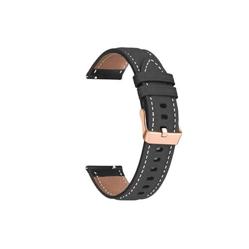 20 mm Leder-Uhrenarmband, passend for Garmin Venu SQ 2/Venu 2 Plus/vivoactive 3 Armband for Forerunner 645 245 Music 158 55 Armbandriemen (Color : BK, Size : For Garmin Move Trend) von WUURAA