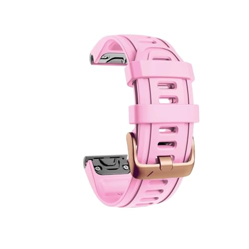 20-mm-Schnallenband, geeignet for Garmin Fenix ​​7S 6S Pro 5S Plus Instinct 2S Strap Quickfit Silikonarmband-Armband (Color : Pink, Size : Quickfit 20mm Width) von WUURAA