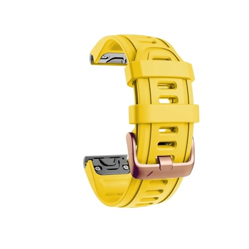 20-mm-Schnallenband, geeignet for Garmin Fenix ​​7S 6S Pro 5S Plus Instinct 2S Strap Quickfit Silikonarmband-Armband (Color : Yellow, Size : 20mm D2 Delta S) von WUURAA