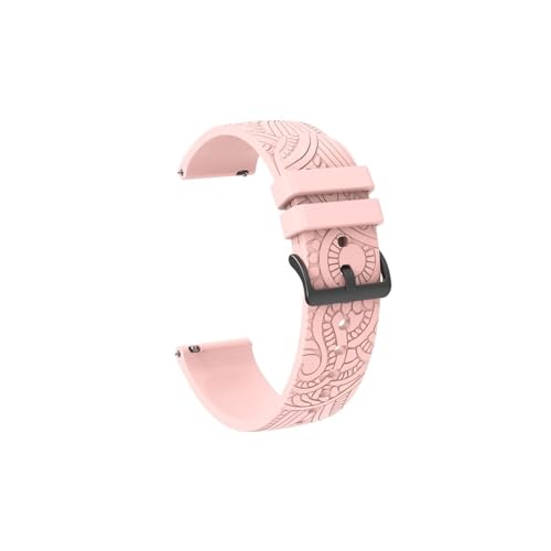 20 mm Silikonarmband, for Samsung Galaxy Watch 6 Silikonarmband, for Huawei Ersatzarmband, for Garmin Silikonarmband (Color : Pink, Size : 20mm) von WUURAA