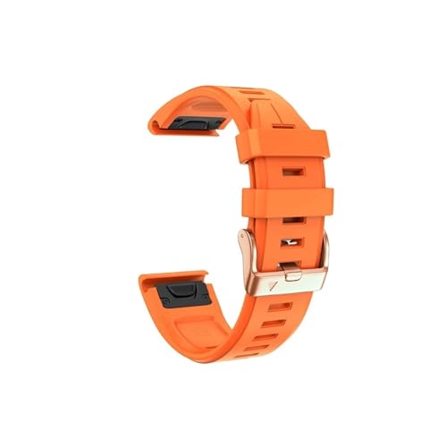 20 mm Silikonuhr passend for Garmin Fenix ​​6S 6SPro 5S Plus 7S Armband Schnellmontage Correa Armband Descent Mk2S/Instinct 2S Armband (Color : Orange, Size : 20mm Width) von WUURAA