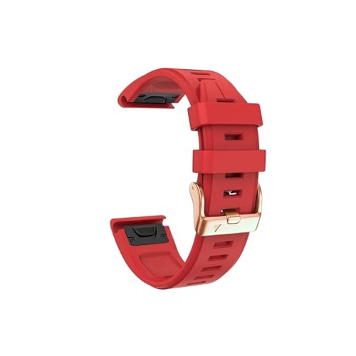 20 mm Silikonuhr passend for Garmin Fenix ​​6S 6SPro 5S Plus 7S Armband Schnellmontage Correa Armband Descent Mk2S/Instinct 2S Armband (Color : RED, Size : For Fenix 6S) von WUURAA