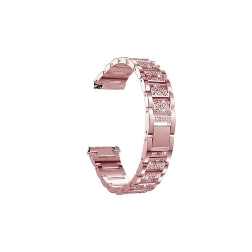 20mm 22mm Diamantarmband for Samsung Galaxy Watch4 40 42mm Damen Metallarmband for Huawei Uhr 3 Pro Edelstahl Uhrenarmband (Color : Pink, Size : 22mm) von WUURAA