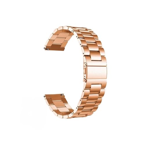 20mm 22mm Edelstahlband for Huawei GT2 Pro Armband Sportarmband for Samsung Galaxy 3 Uhr 42 46mm GEAR S3 Active2 (Color : Rose gold, Size : 22mm) von WUURAA