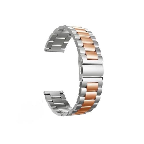 20mm 22mm Edelstahlband for Huawei GT2 Pro Armband Sportarmband for Samsung Galaxy 3 Uhr 42 46mm GEAR S3 Active2 (Color : Silver rose gold, Size : 22mm) von WUURAA