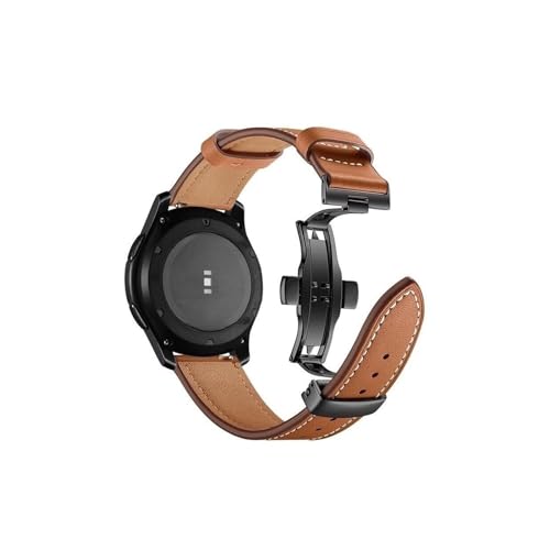 20mm 22mm Lederband for Samsung Galaxy Uhr 4 6 Classic/5 Pro/Active 2/3/42mm/46mm 44mm Armband for Huawei GT/2/4/3 Pro Armband (Color : Black button brown, Size : For Galaxy watch 5-5 pro) von WUURAA
