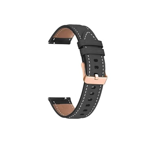 20mm Lederarmband for Samsung Galaxy Watch 6/5/4 40mm 44mm Classic 43 47 46 42 Band for Galaxy Watch 5 Pro Armband (Color : Black 02, Size : For Watch6 classic 43mm) von WUURAA