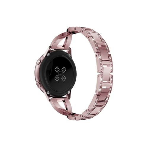 22/20 mm Metallarmband mit Diamanteinlage, passend for Huawei Watch, passend for Samsung Galaxy Watch, for Fitbit Versa (Color : Rose Pink, Size : For Fitbit versa1/2) von WUURAA