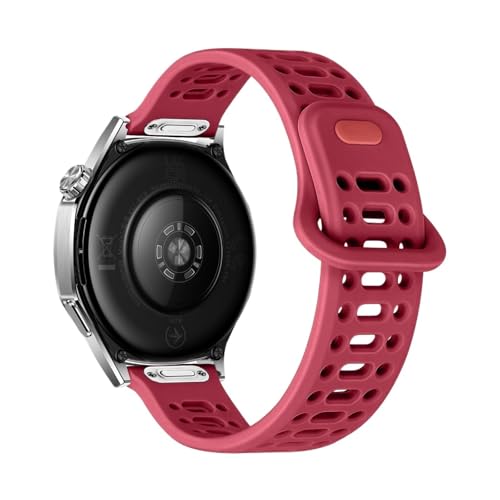 22/20mm Silikonarmband for Huawei GT 4 5 pro 46mm Armband for Samsung Galaxy Watch 7 6 5 4 40 44 43 47mm Ersatzband(Red,20mm) von WUURAA