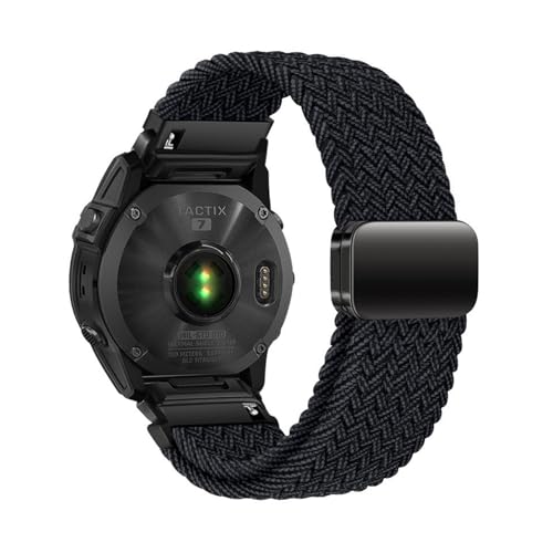 22/26 mm Nylonband for Garmin Fenix ​​8 7 7X 6 6X Pro 5 5X Plus MARQ-Serie/Tavtix 7pro, ersetzt QuickFi-Armband(Metallic Black,26mm(Tavtix 7/7pro)) von WUURAA