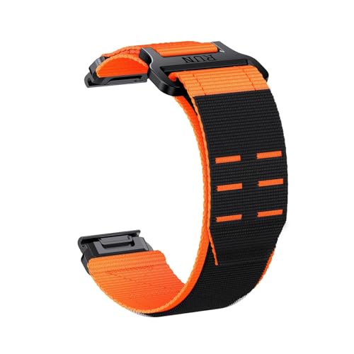 22/26mm Nylon QuickFi Band for Garmin Fenix ​​8 7 7X 6 6X Pro 5 5X Plus MARQ Serie/Tavtix 7pro Ersetzen Armband Correa(Orange,22mm) von WUURAA