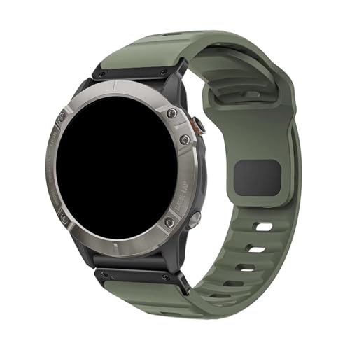 22/26mm Quick Release Silikon Band for Garmin Fenix8 47MM 51MM Armband for Fenix7 7X 6X ersatz Armband(Army green Black,26mm) von WUURAA