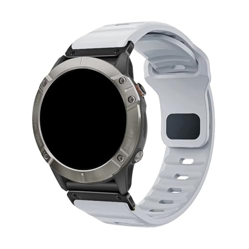 22/26mm Quick Release Silikon Band for Garmin Fenix8 47MM 51MM Armband for Fenix7 7X 6X ersatz Armband(Blue gray Black,22mm) von WUURAA