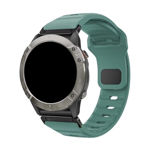 22/26mm Quick Release Silikon Band for Garmin Fenix8 47MM 51MM Armband for Fenix7 7X 6X ersatz Armband(Green Black,26mm) von WUURAA