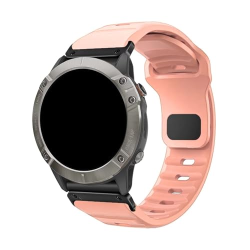 22/26mm Quick Release Silikon Band for Garmin Fenix8 47MM 51MM Armband for Fenix7 7X 6X ersatz Armband(Pink Black,26mm) von WUURAA